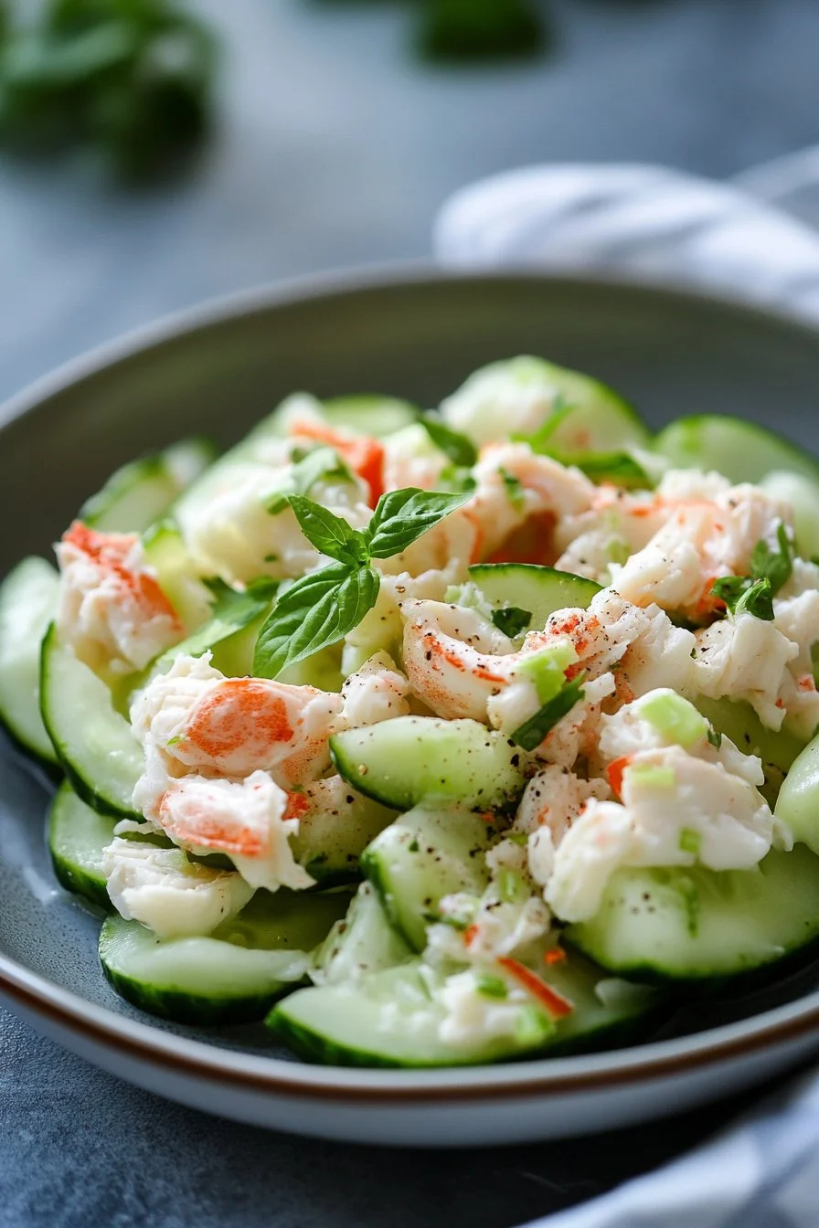 Tasty Cucumber Salad with Crab Meat