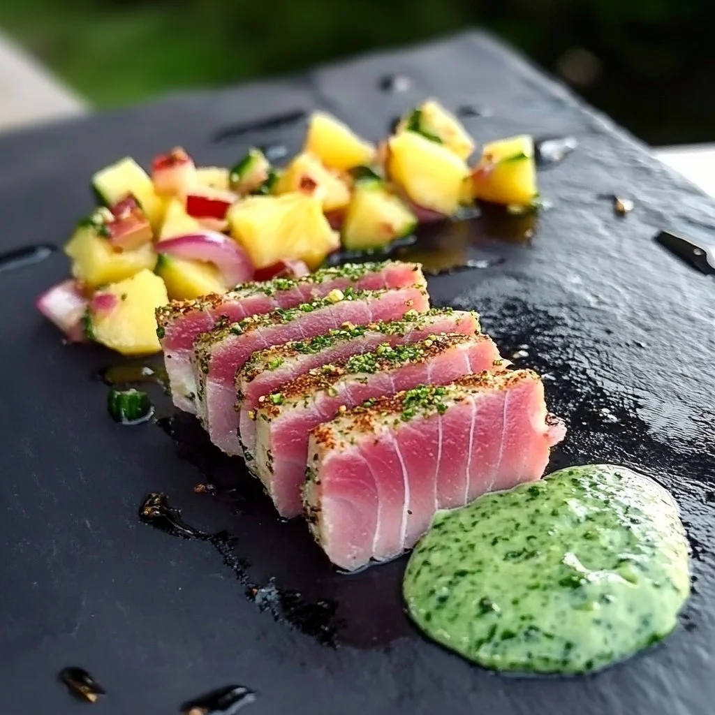 Fresh Yellowfin Tuna steaks ready for cooking.