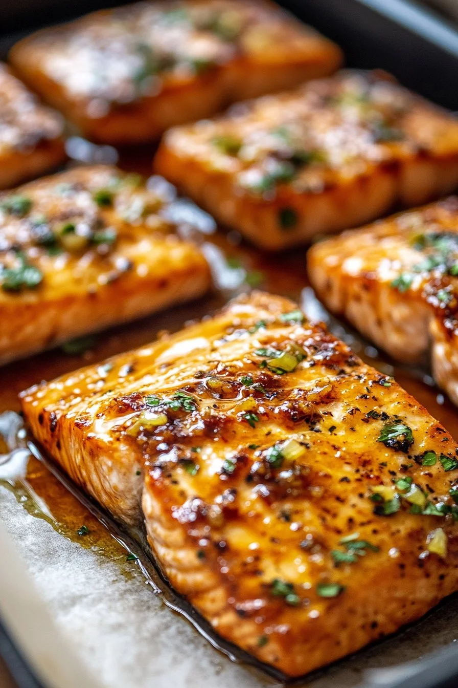 Air Fryer Honey Garlic Salmon! This meal comes together in under 20 minutes and hits the spot. #quick