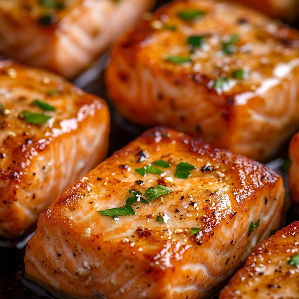 Crispy air fryer salmon bites served with dipping sauce