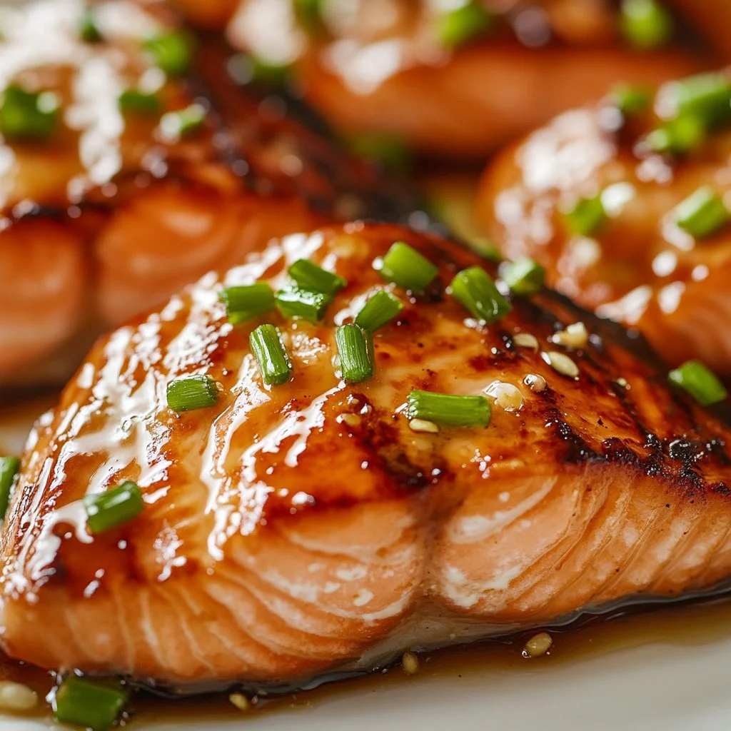 Delicious Bang Bang Salmon with creamy sauce served on a plate