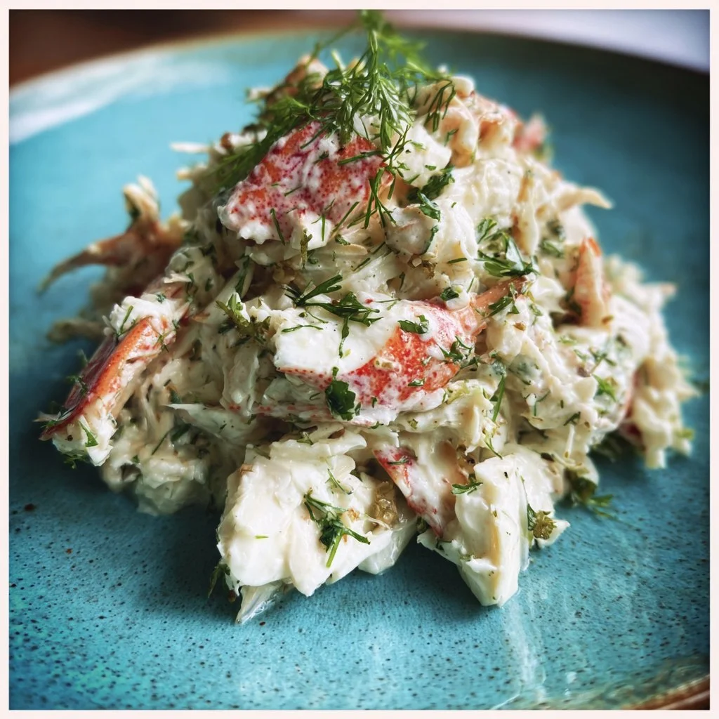 Delicious crab salad served in a bowl with fresh ingredients.