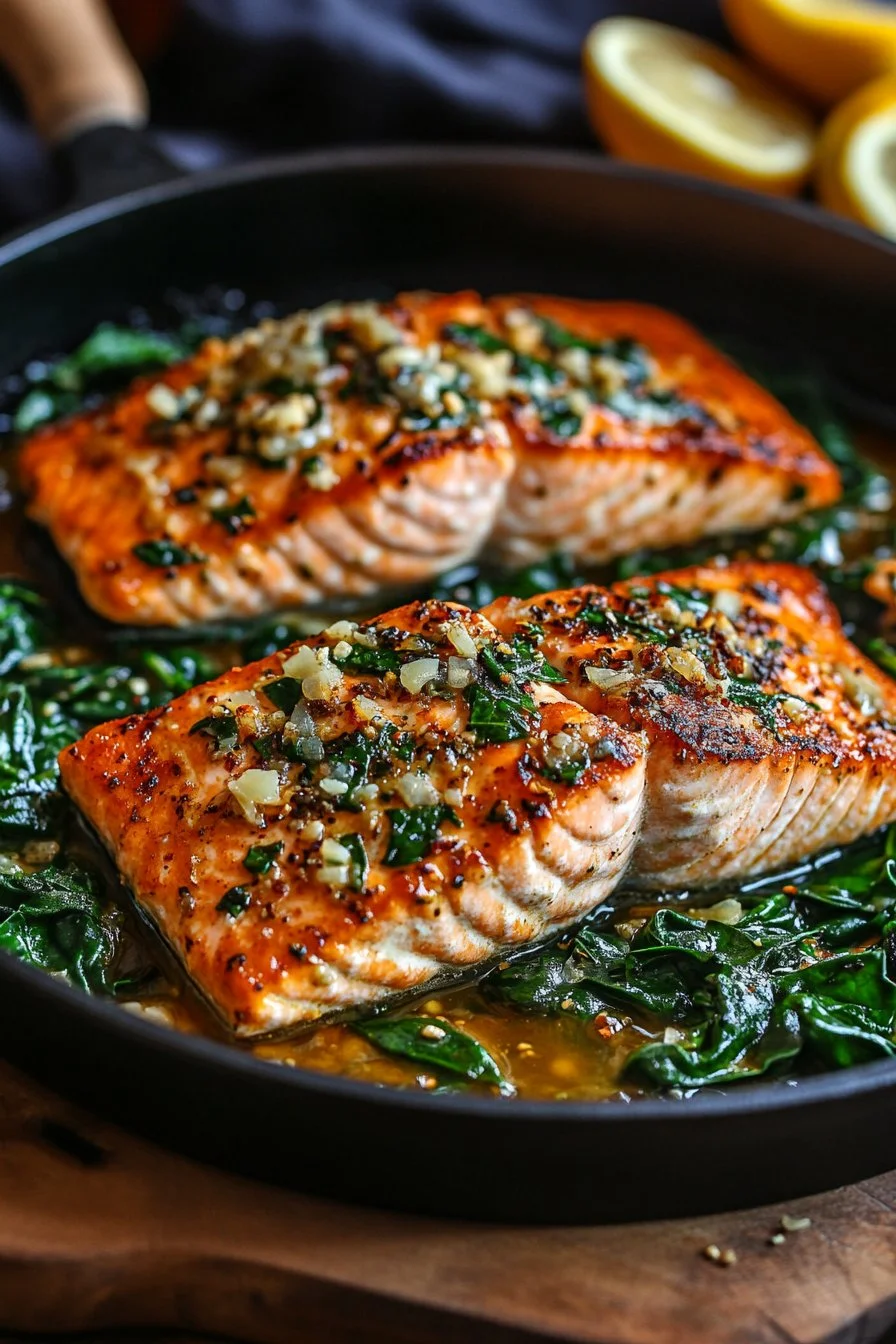 Creamy Garlic Spinach Salmon