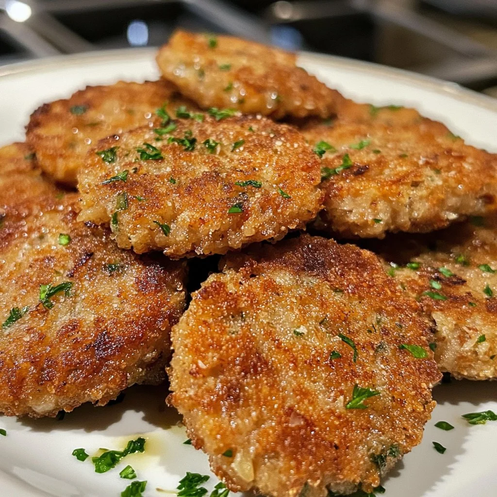 Delicious and crispy tuna patties on a plate, ready to be enjoyed