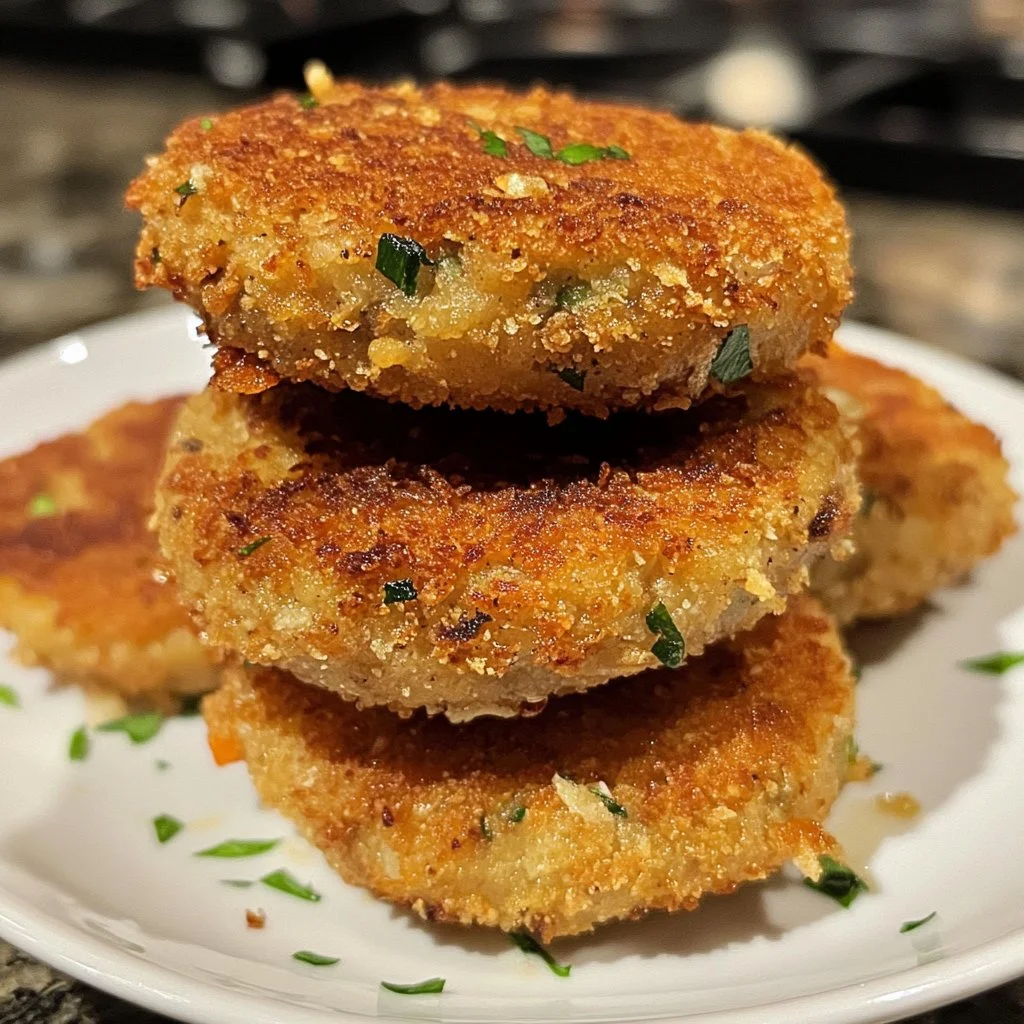Delicious easy tuna fish cakes served with a fresh salad