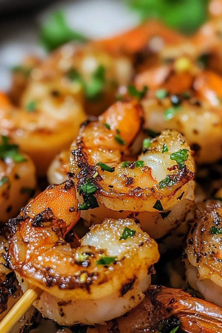 Garlic Butter Shrimp Skewers Recipe