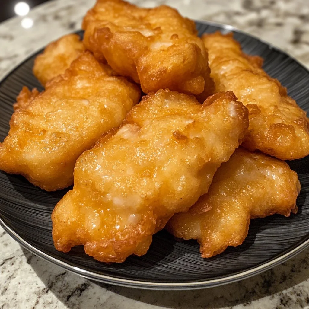 Golden and crispy fish batter ready to cook seafood