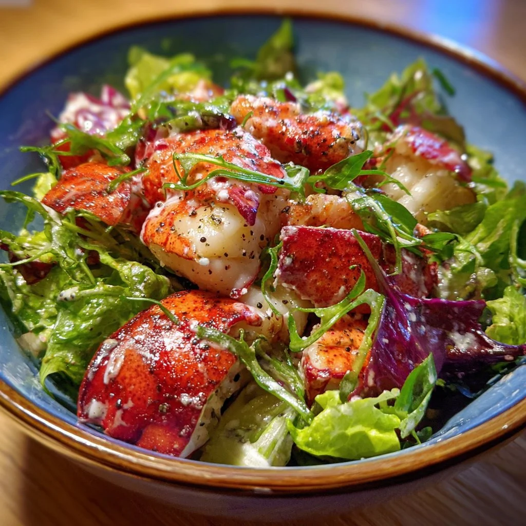 Gordon Ramsay's delicious lobster salad served with fresh vegetables