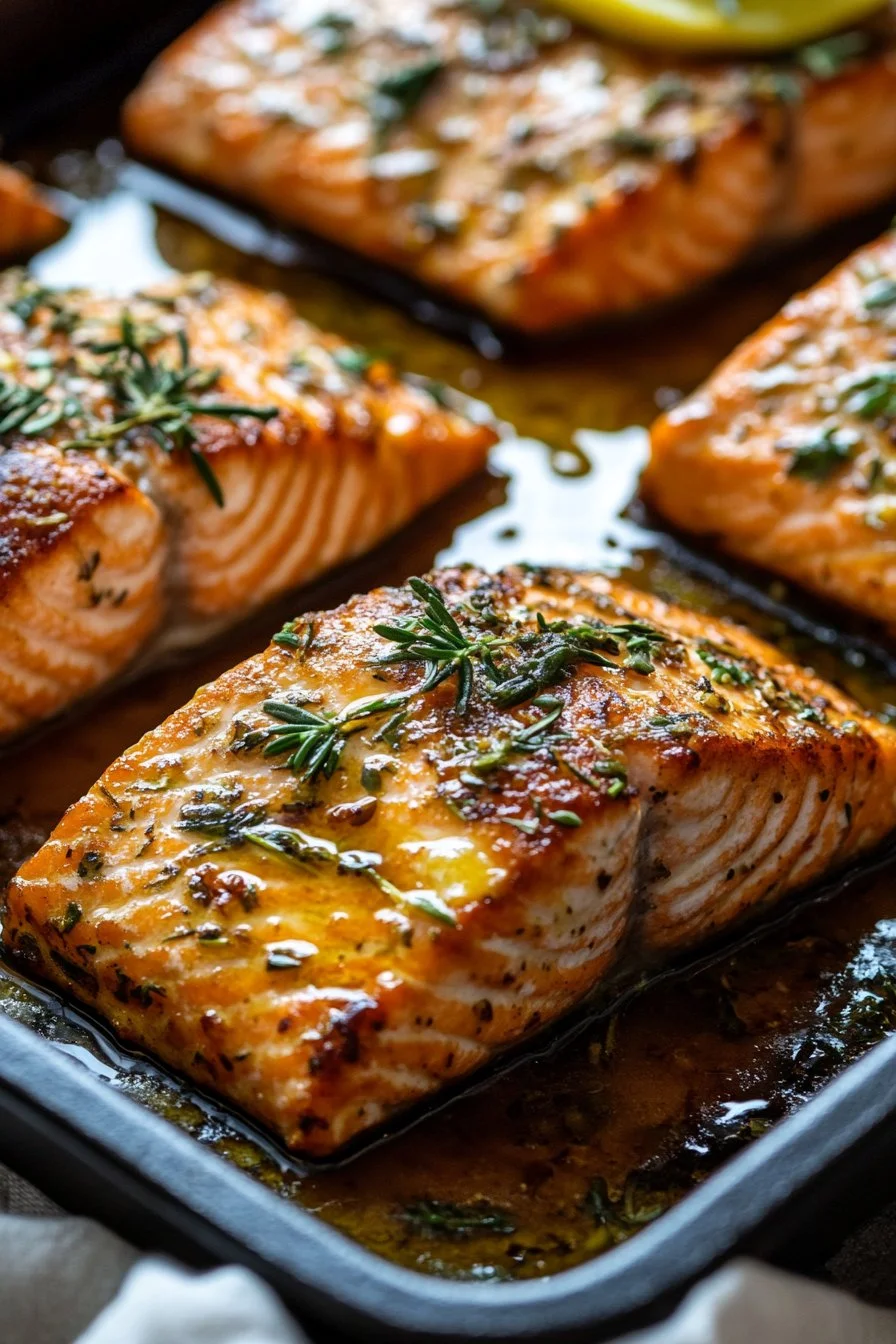Honey Garlic Butter Baked Salmon