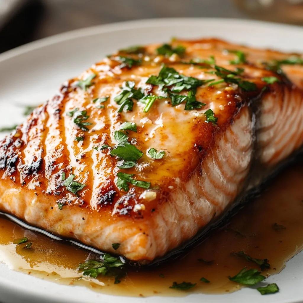 Honey Garlic Glazed Salmon with a sweet and savory marinade