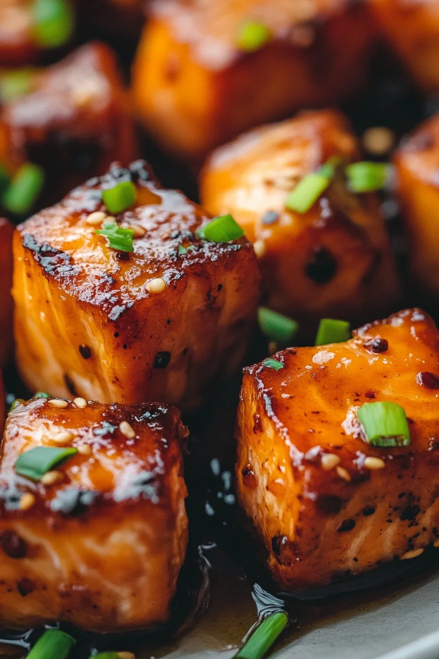 Honey Garlic Salmon Bites Recipe
