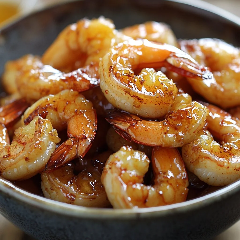 Hot Honey Fried Shrimp served with a spicy glaze and crispy coating