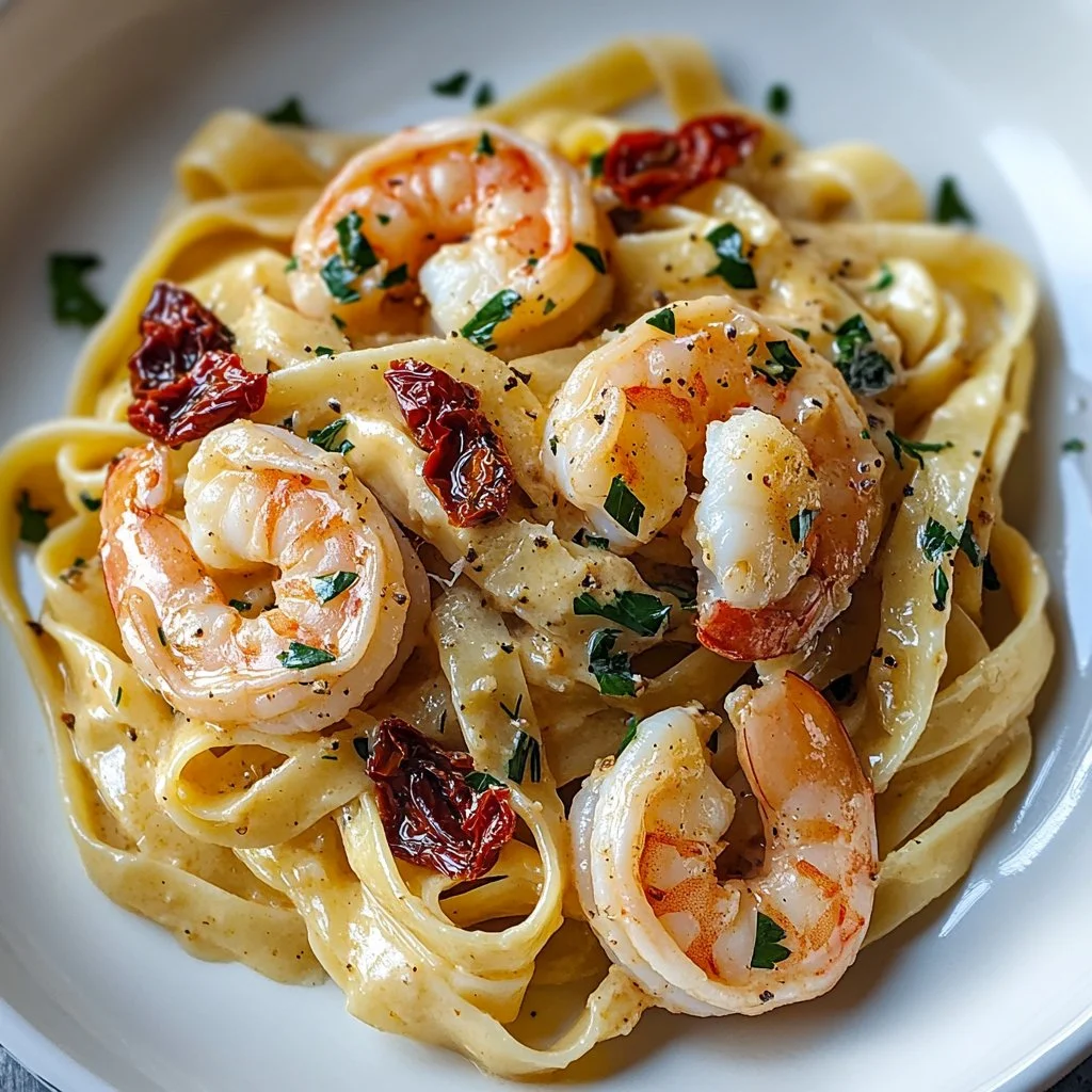 Delicious Marry Me Shrimp Pasta with creamy sauce and fresh ingredients