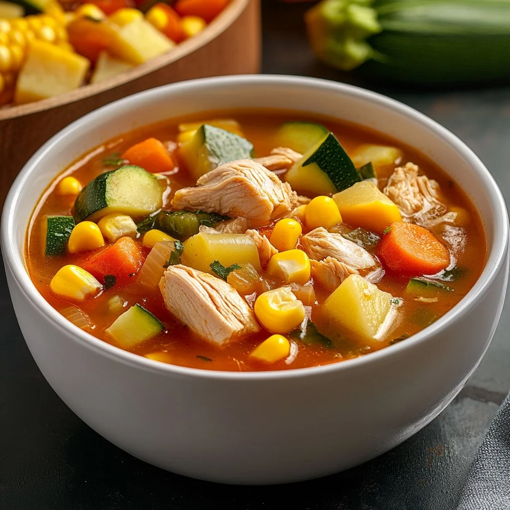 Bowl of flavorful Mexican Chicken Soup with spices and garnishes