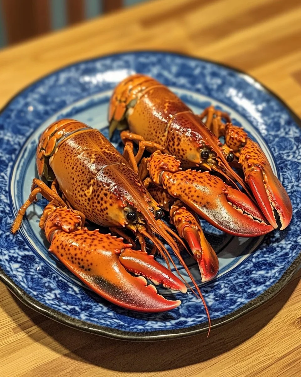 Plate of Poor Man's Lobster garnished with herbs and lemon.