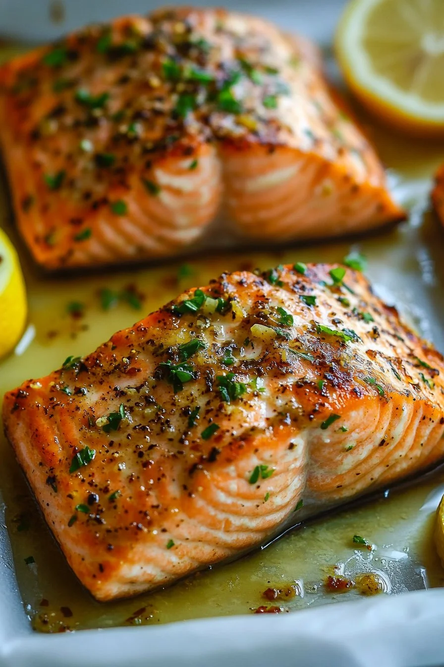 Salmon garlic butter lemon