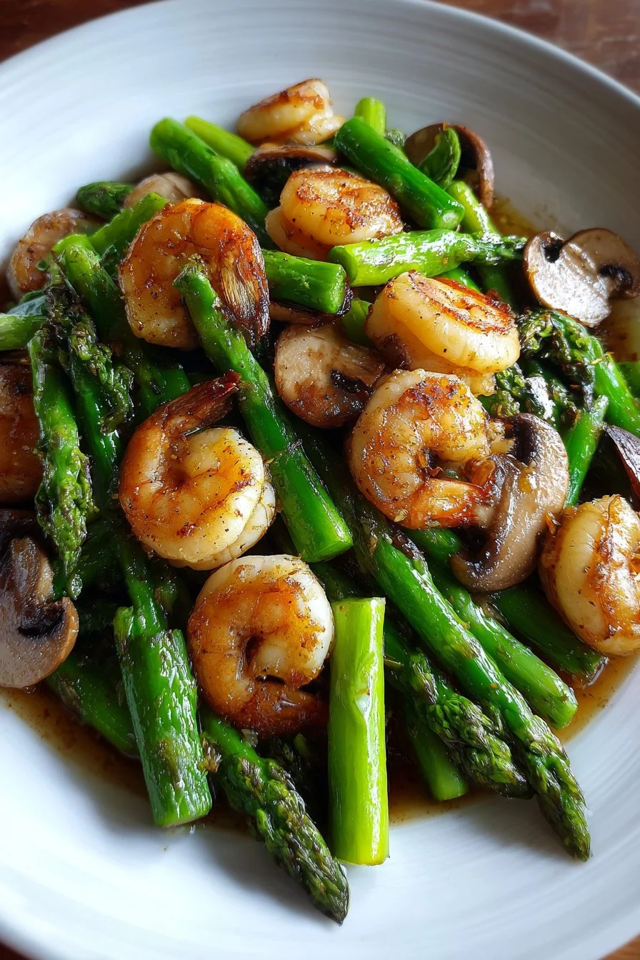 Shrimp and Asparagus Stir-Fry with Mushrooms