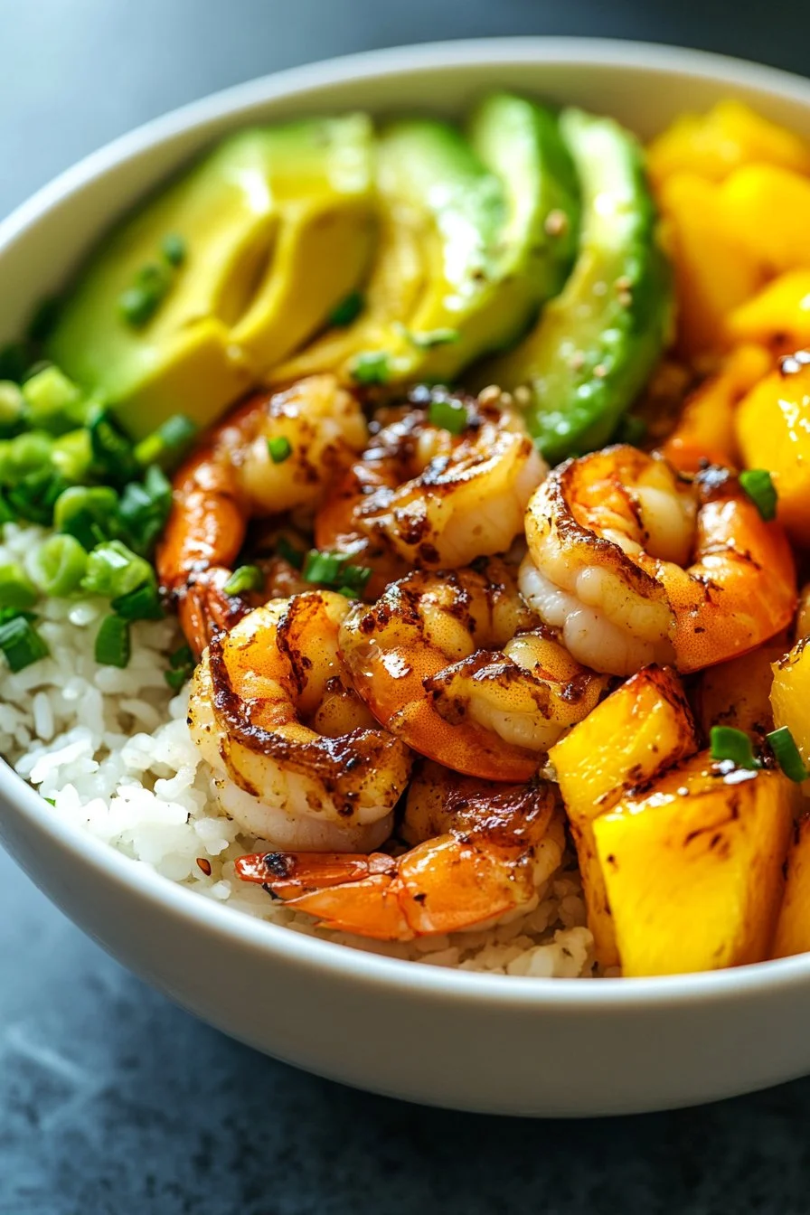 Shrimp Avocado Mango Bowls