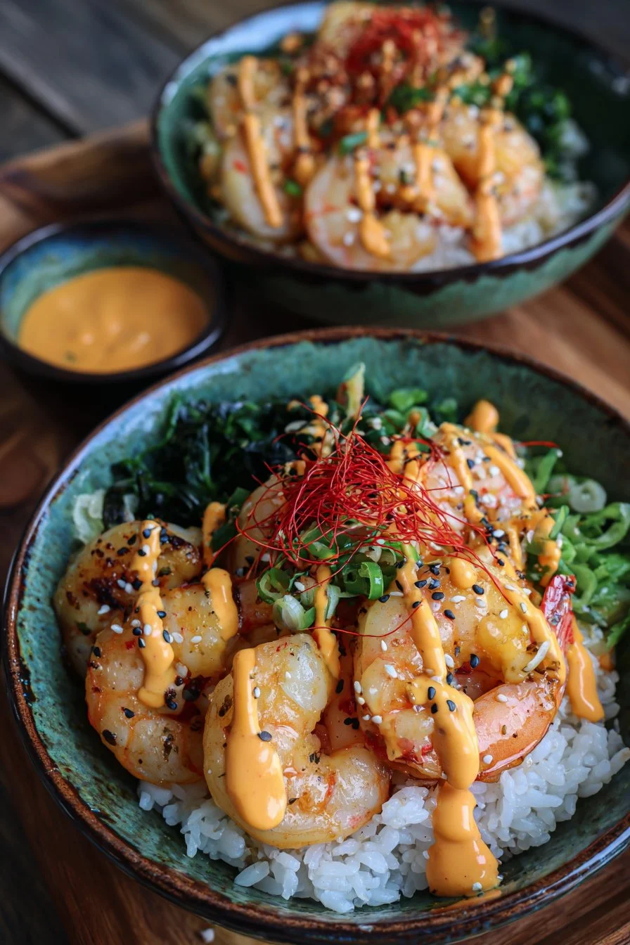 Shrimp Rice Bowls with Spicy Mayo