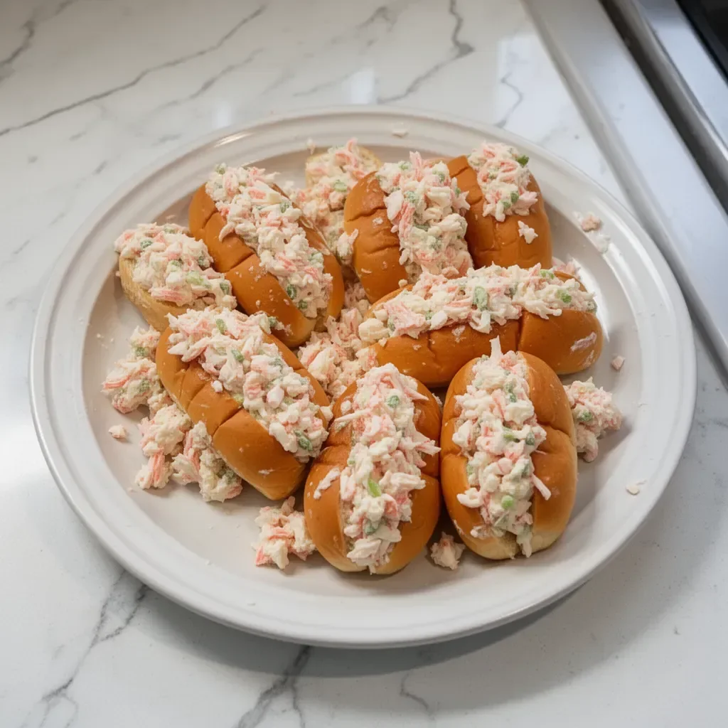 Delicious 3-ingredient imitation crab salad served in a bowl with greens