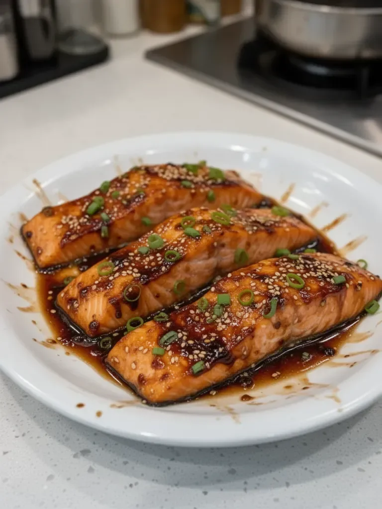 Baked Salmon with Teriyaki Sauce