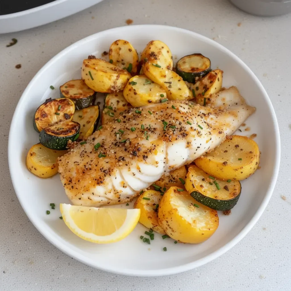 Delicious baked orange roughy served with lemon and herbs.