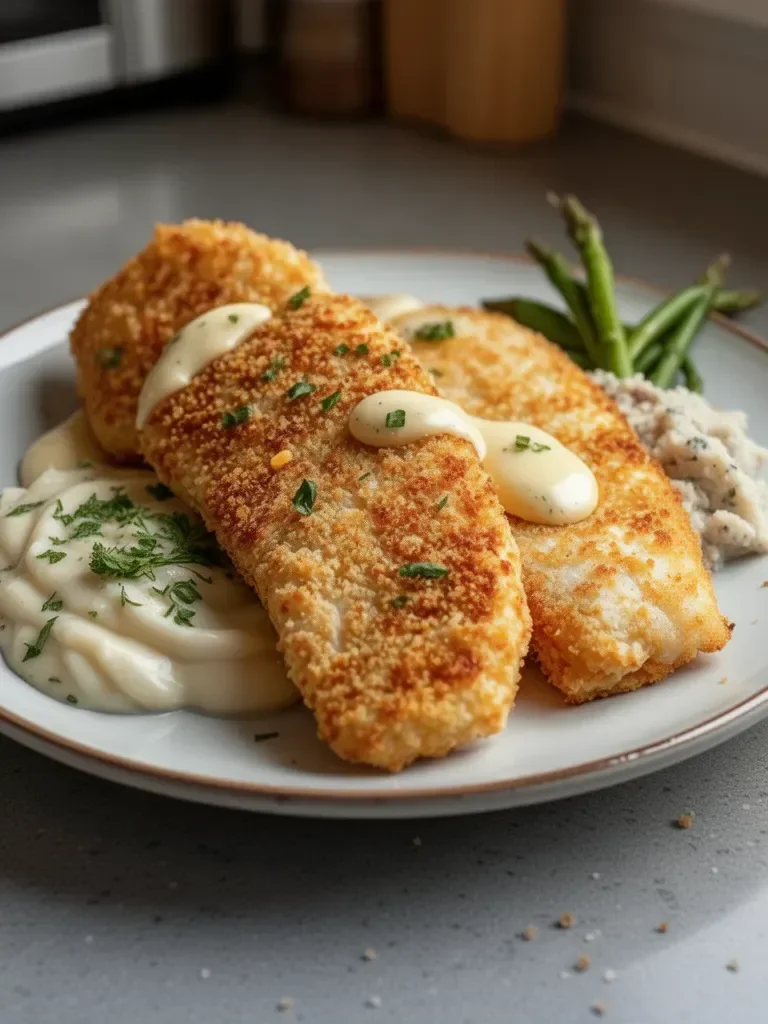 Breaded and Baked Fish with Haddock