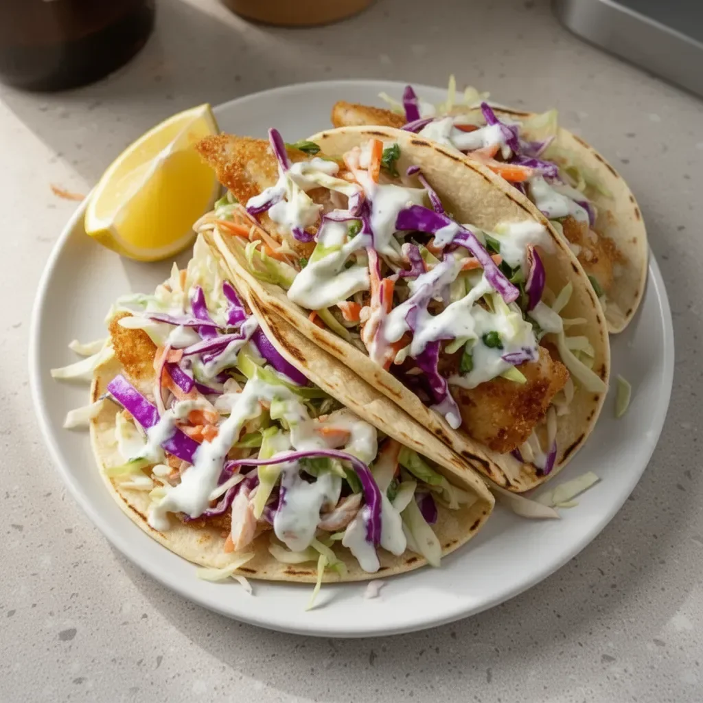 Cabbage topping for delicious fish tacos recipe from San Diego