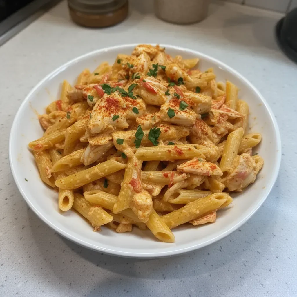 Delicious Cajun Crab Pasta with rich flavors and creamy sauce