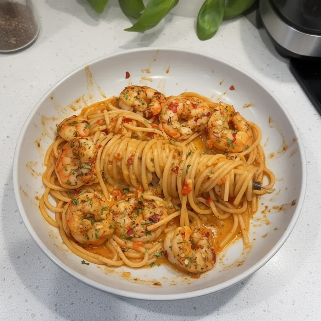 Delicious Cajun Shrimp Pasta with a creamy sauce and vibrant spices