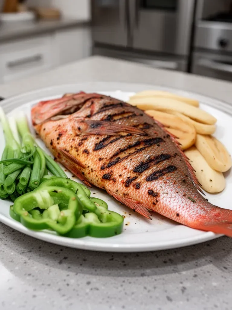 Caribbean Grilled Whole Red Snapper