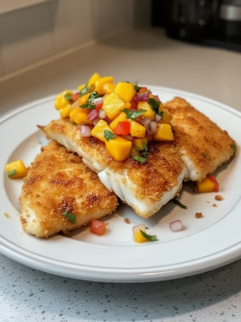 Coconut Crusted Fish with Mango Salsa