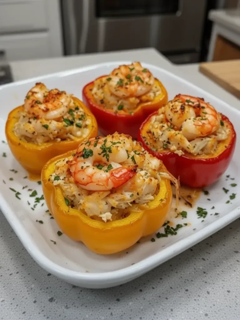Crab and Shrimp Stuffed Bell Peppers