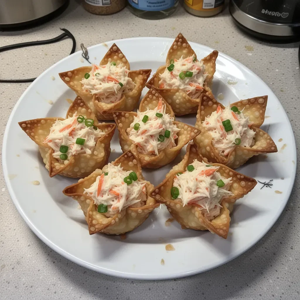 Crispy Crab Rangoon Bombs filled with cream cheese and crab meat.