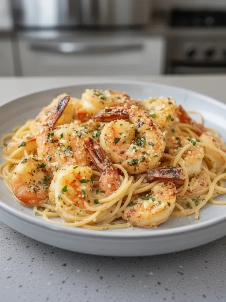 Creamy Garlic Parmesan Shrimp Pasta
