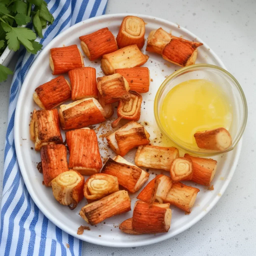 Crispy air fryer crab bites served on a plate for a delicious appetizer
