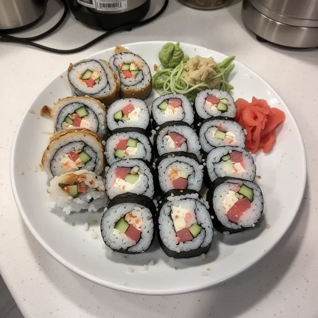 Crunchy roll sushi recipe with fresh ingredients and crispy topping