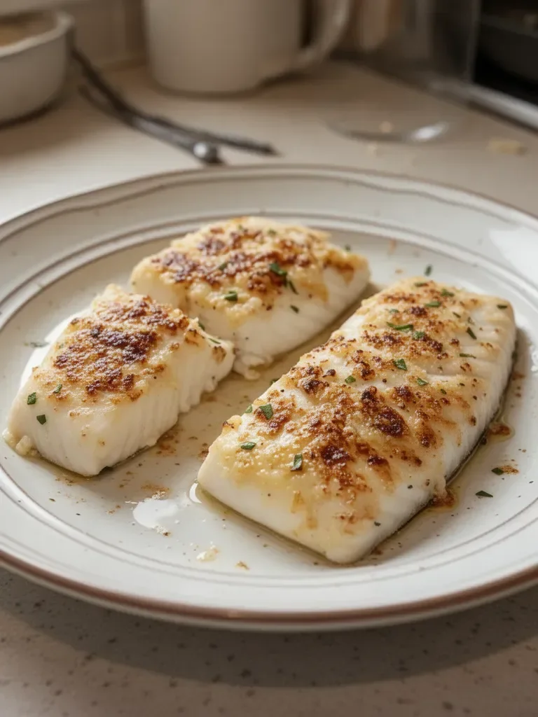 Easy Garlic Parmesan Baked Halibut