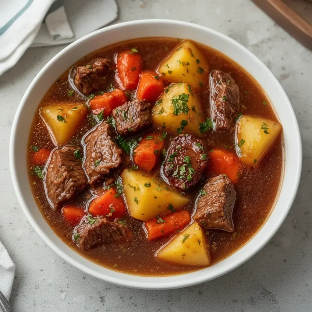 Delicious Pioneer Woman's Crockpot Beef Stew served in a bowl