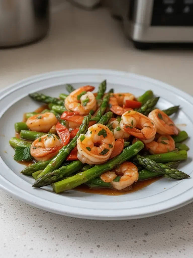 Delicious Easy, Healthy Shrimp and Asparagus Stir Fry Recipe