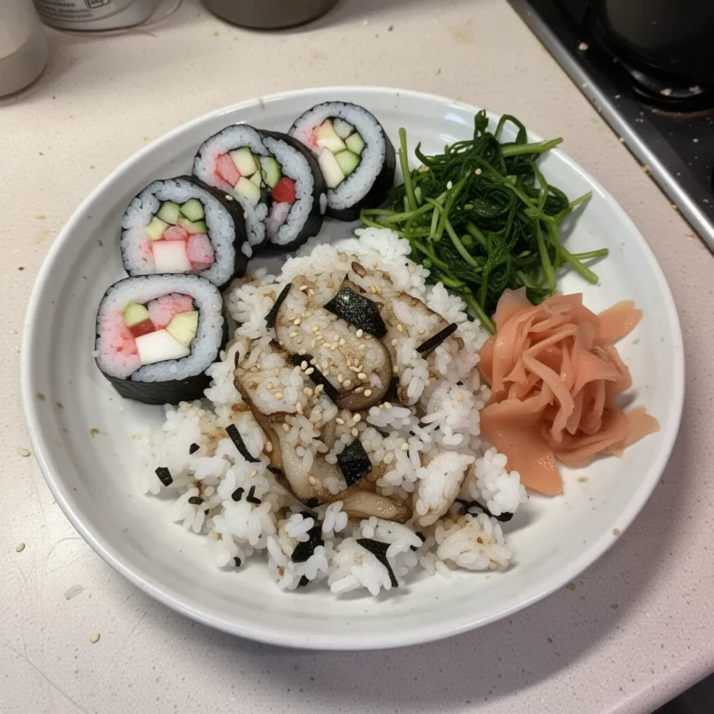 Bowl of perfectly cooked sushi rice ready for making sushi rolls