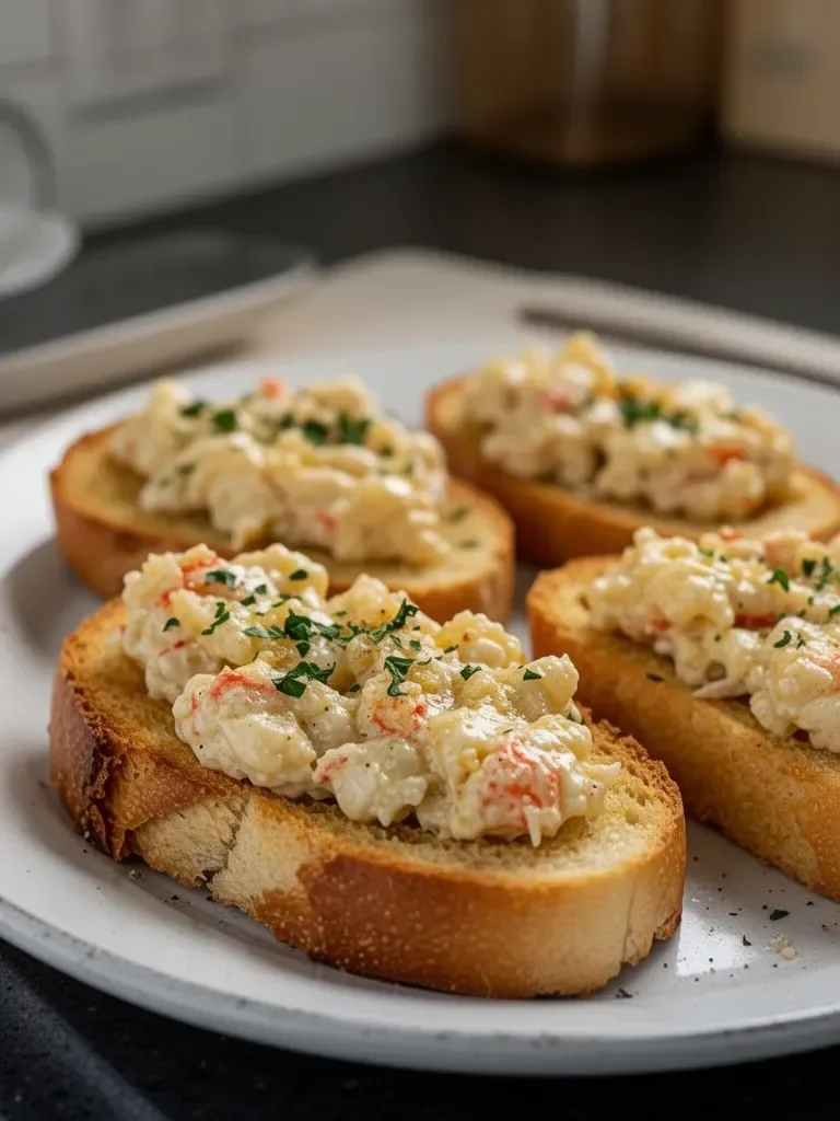 Garlic Butter Crab Toasts