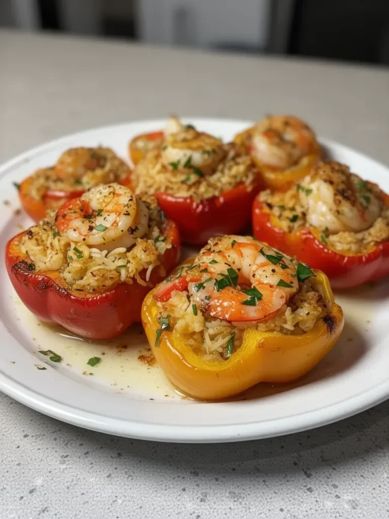 Garlic Butter Shrimp Stuffed Peppers