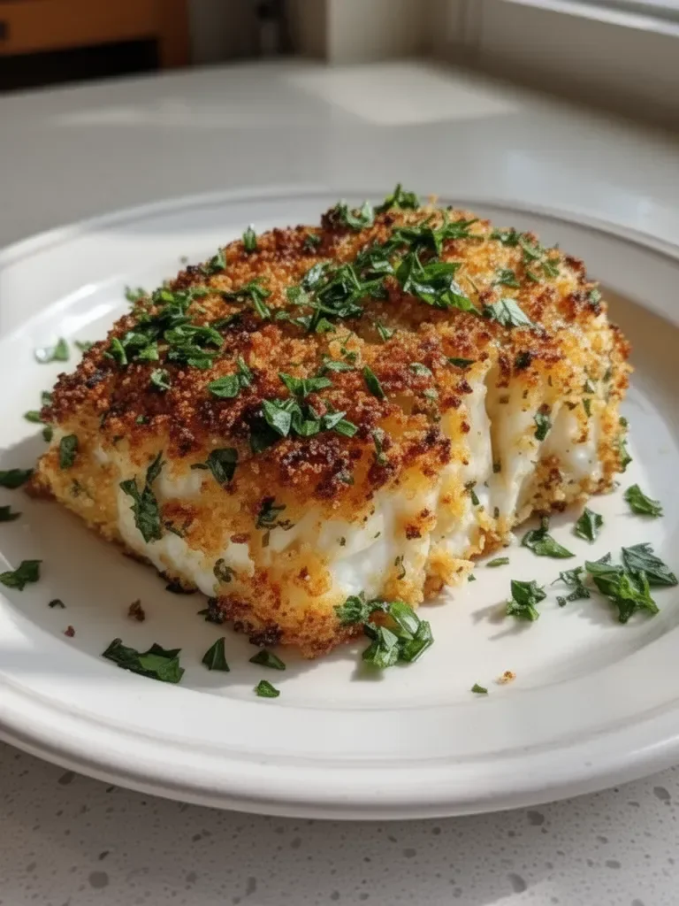 Garlic Parmesan Crusted Halibut