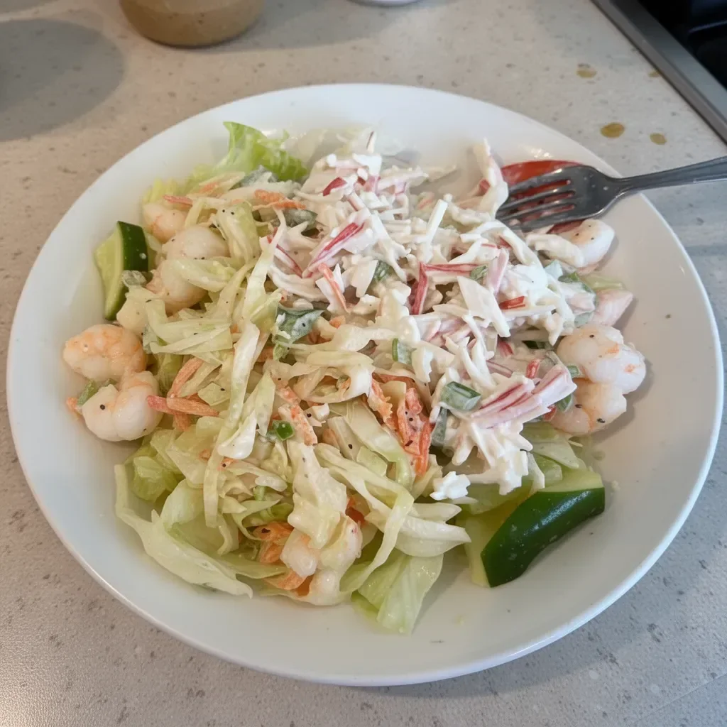 Golden Corral's tasty seafood salad with fresh ingredients and vibrant presentation.