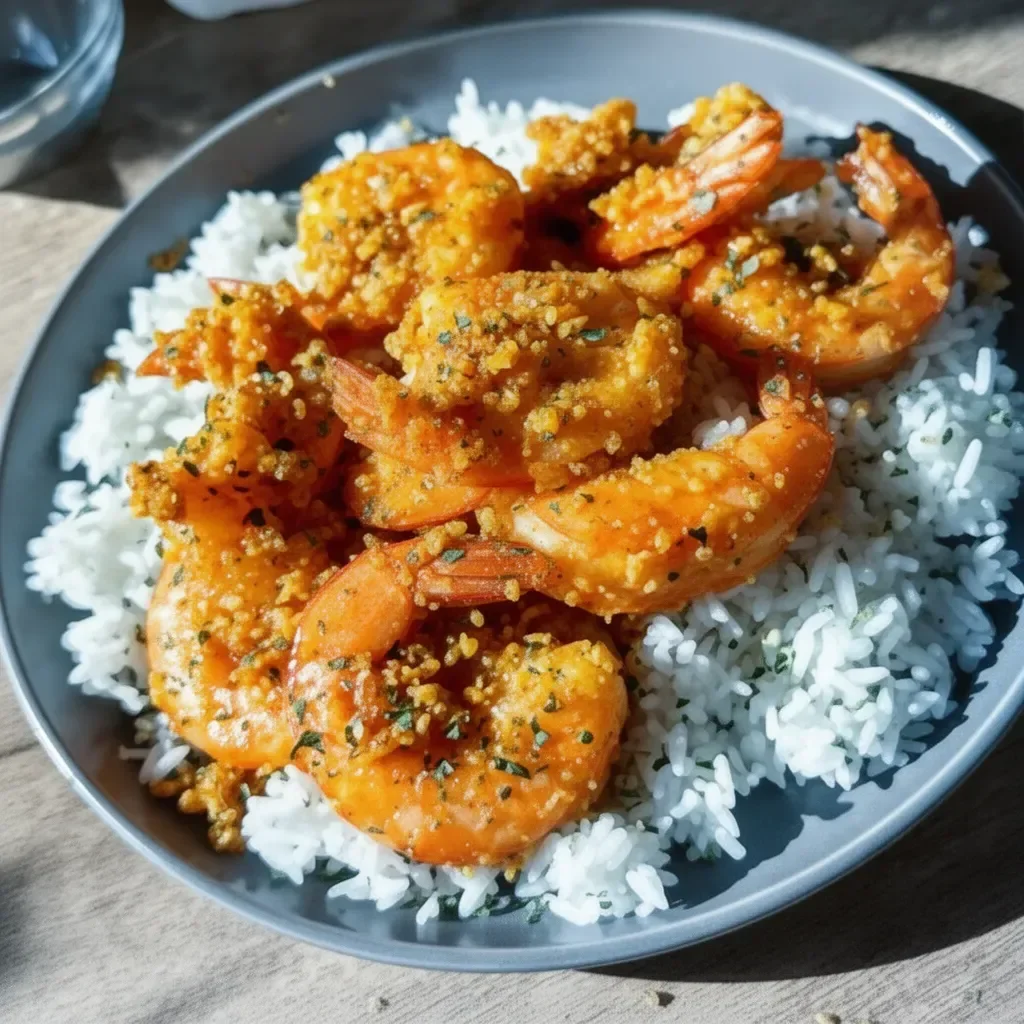 Deliciously prepared Hawaiian garlic shrimp served on a plate