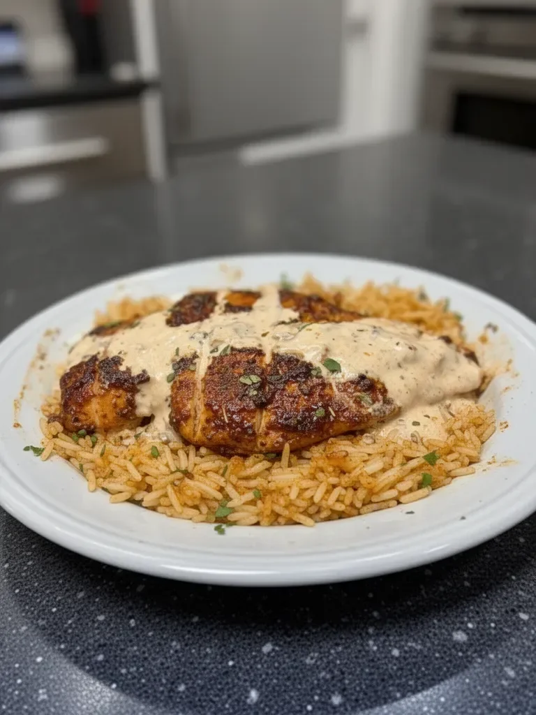 High Protein Creamy Cajun Chicken & Rice