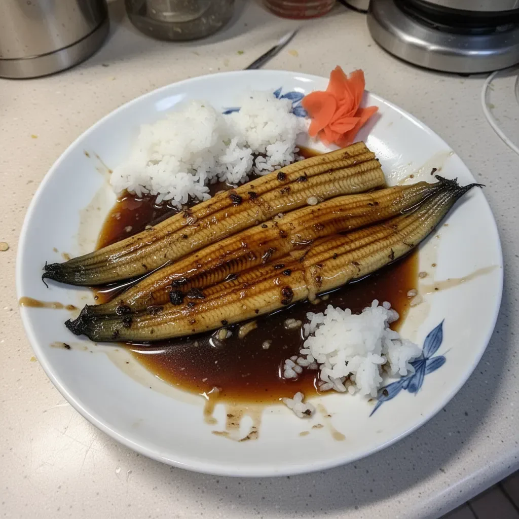 Homemade eel sauce drizzled on sushi rolls, showcasing its glossy texture