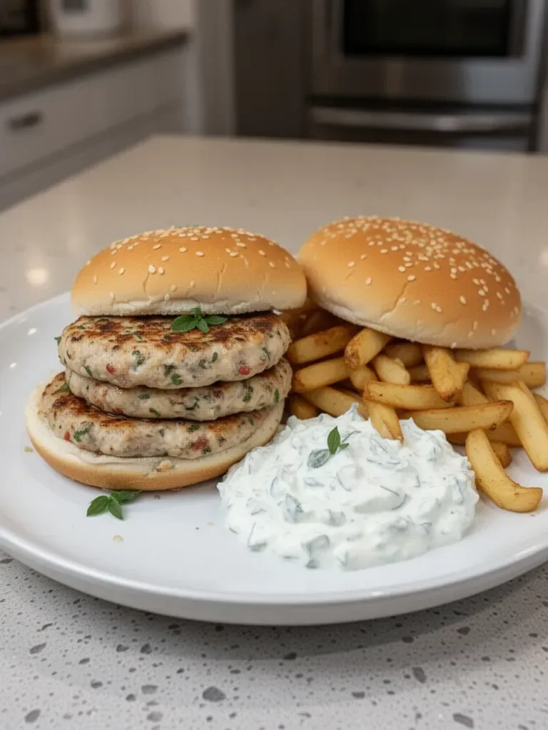 Juicy Greek Chicken Burgers with Tzatziki Bliss