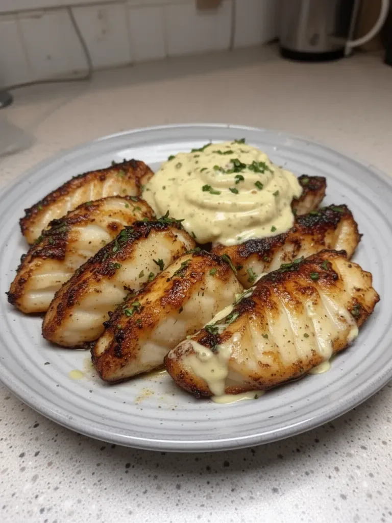 Lemon Butter Fish Bites with Garlic Aioli